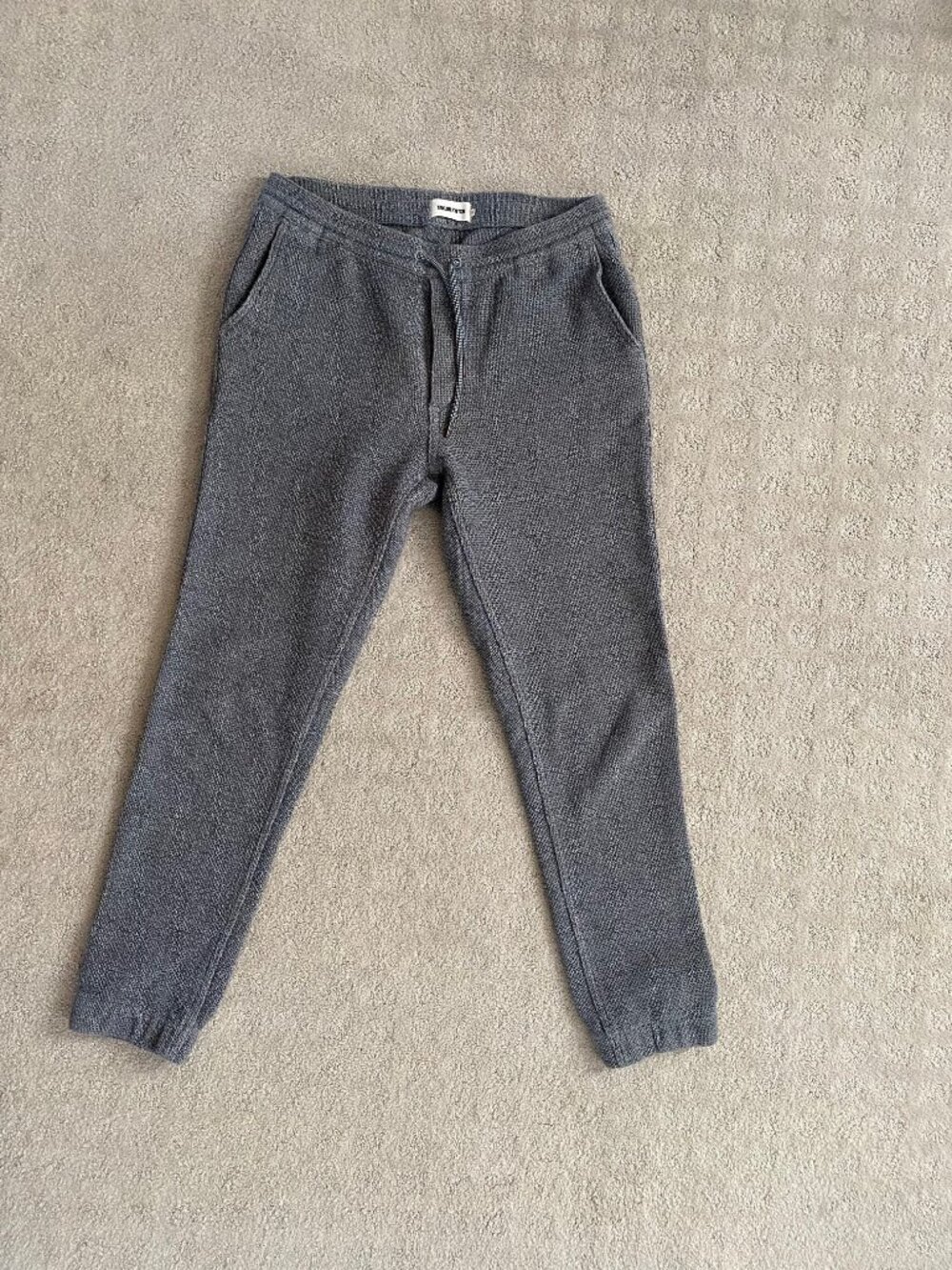 Taylor Stitch Apres Pants Men M Charcoal Knit Drawstring Casual Jogger
